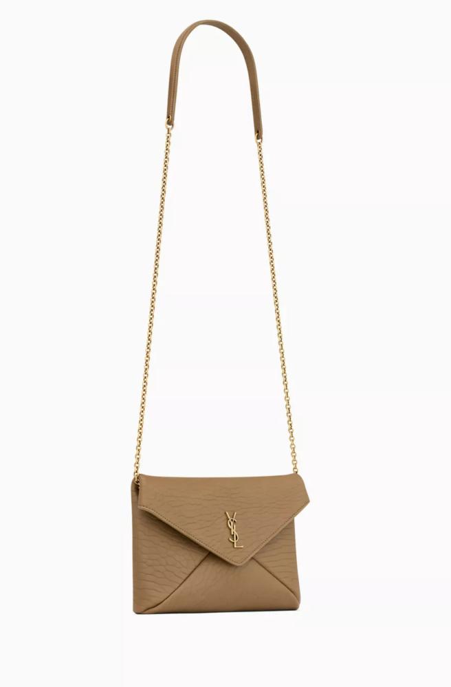 شنطة سان لوران SAINT LAURENT Cassandre Chain Clutch in Lambskin Leather