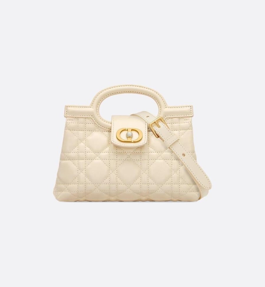 شنطة ديور Dior Jolie Top Handle Mini Bag Black Cannage Lambskin