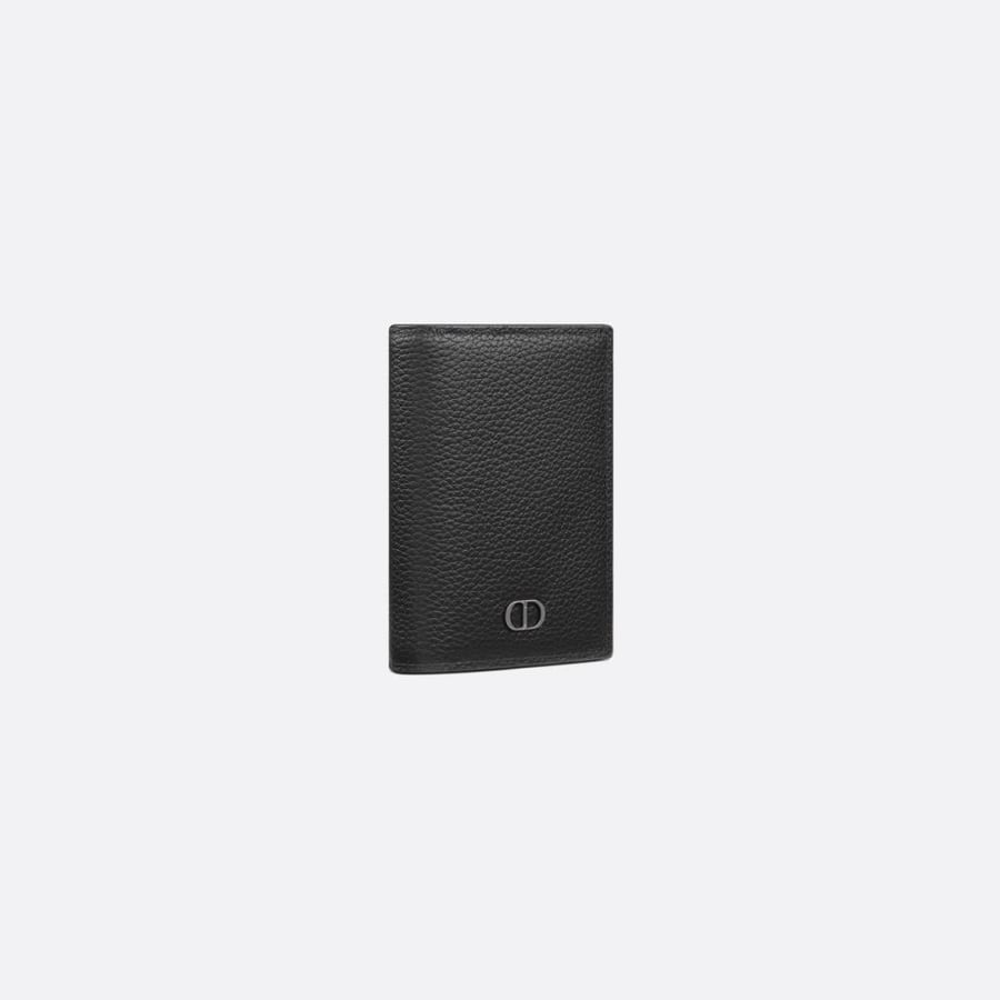 محفظة ديور اسود CD Icon Vertical Bifold Card Holder