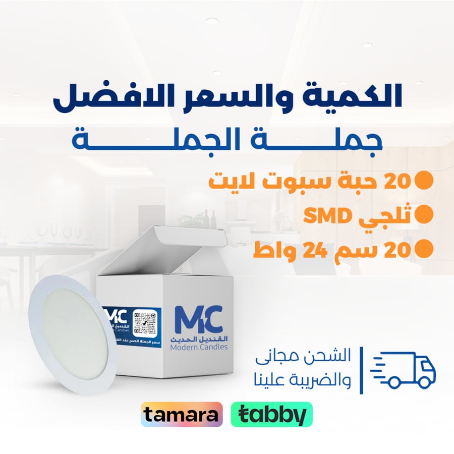 كرتون 20 حبة سبوت لايت  دفن 20 سم  ثلجي SMD