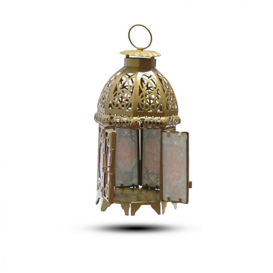 Ramadan lantern metal 11 * 11 * 21 cm 8039