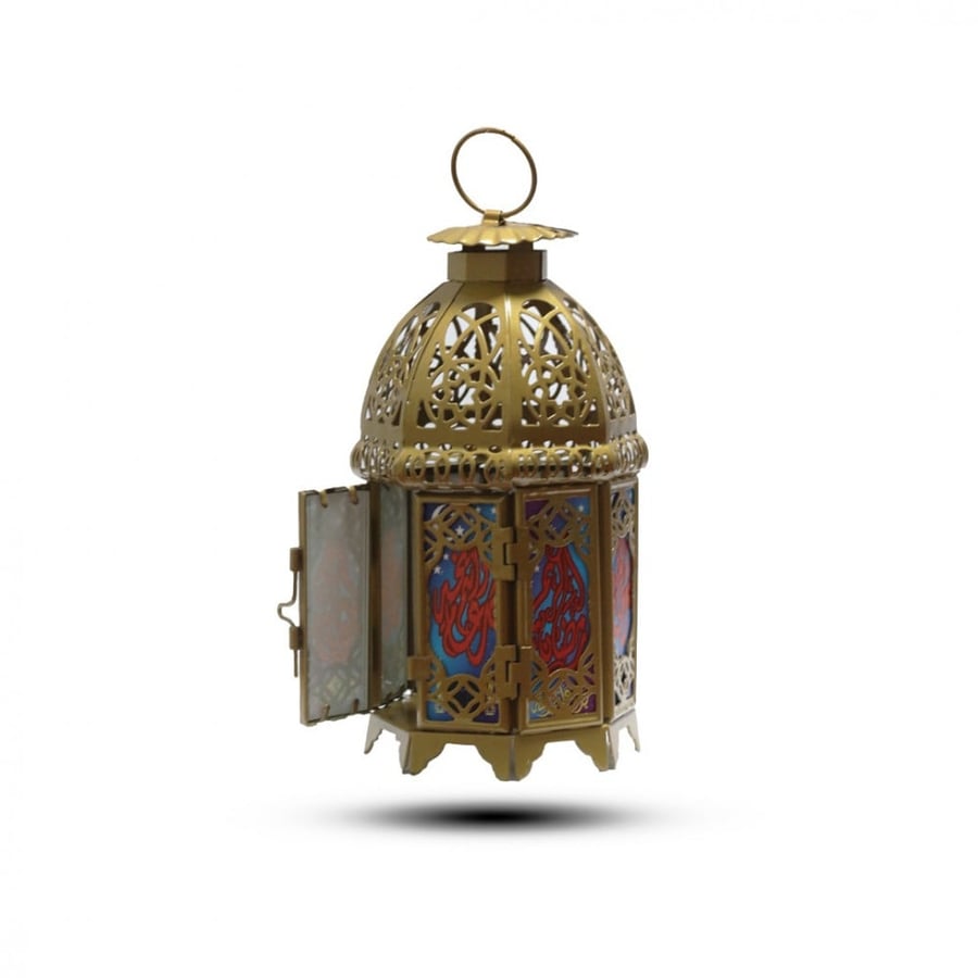 Ramadan lantern metal 11 * 11 * 21 cm 8039