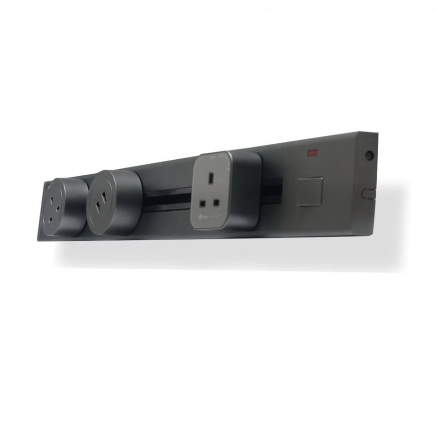 Electrical conduit path set 80 cm with 5 electrical outlets, gray color