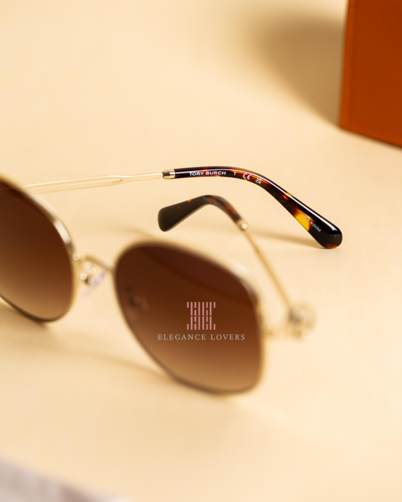 نظارة شمسية نسائية ماركة توري بورش TY6112 Shiny light gold