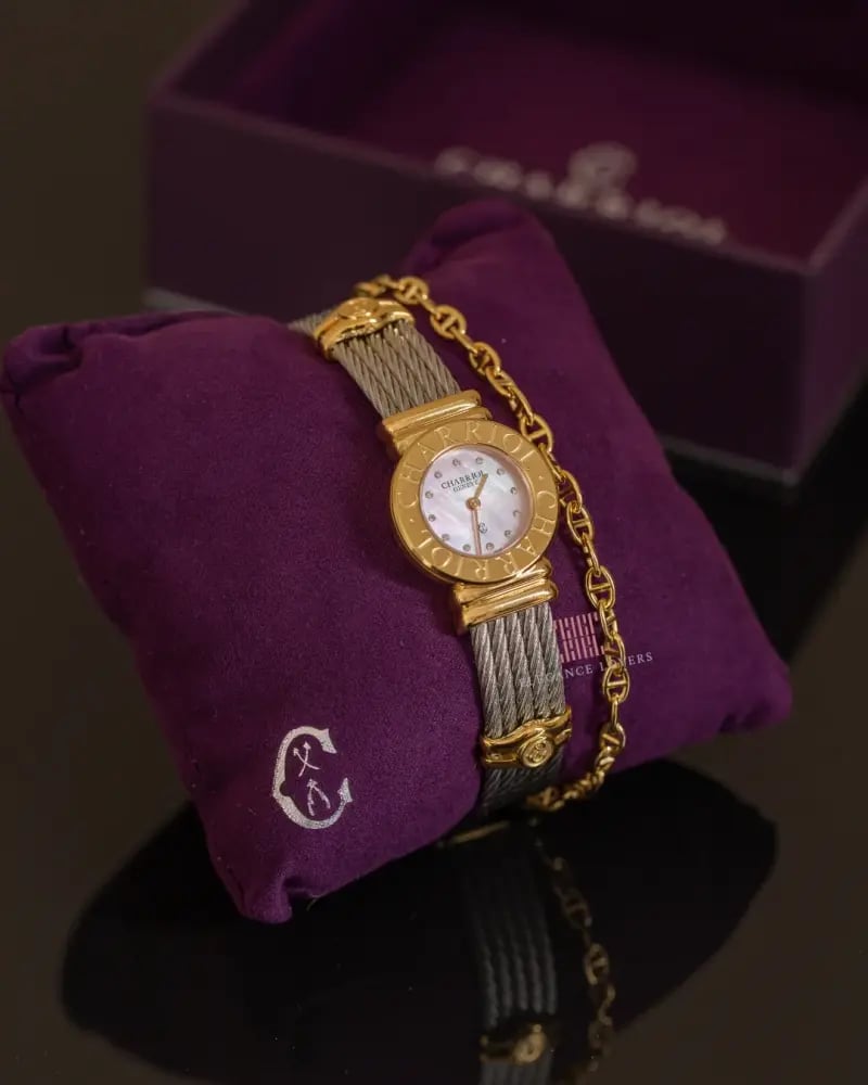 ساعة ألماس نسائية مع إسوارة ماركة شاريول ST TROPEZ ICON 24.5MM