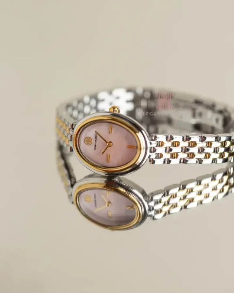 ساعة نسائية ماركة توري بورش TBW6039 Oval Pearl Pink