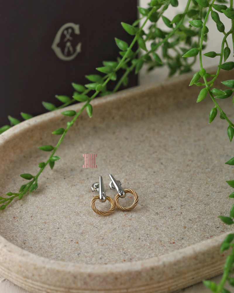 حلق مطلي ذهب ماركة شاريول - ZEN Straight Round