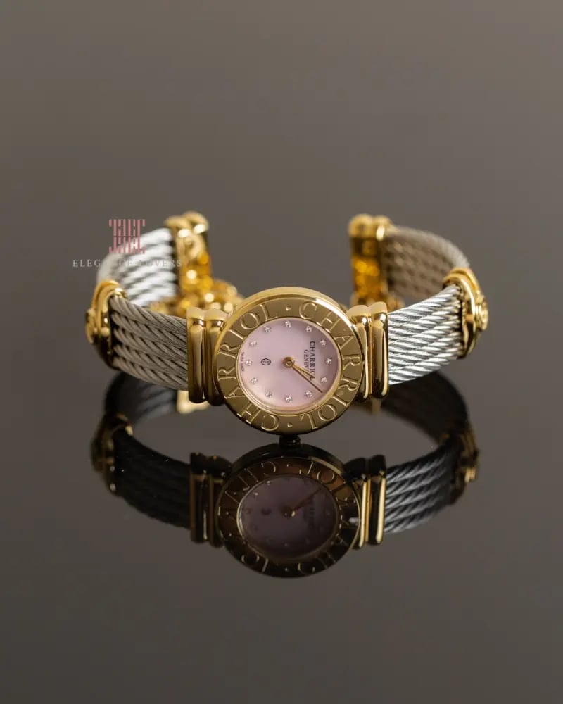 ساعة ألماس نسائية مع إسوارة ماركة شاريول ST TROPEZ ICON 24.5MM