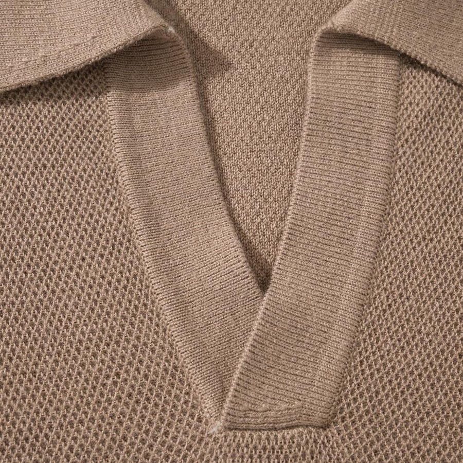 Luxury Knitted Long Sleeve Polo