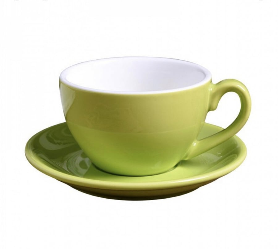 Light green flat white