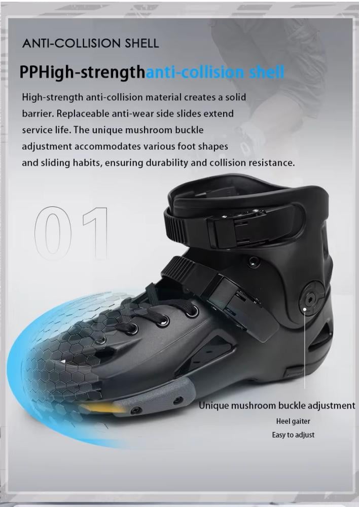 Cougar MZS 301 skate boot and aluminum frame details