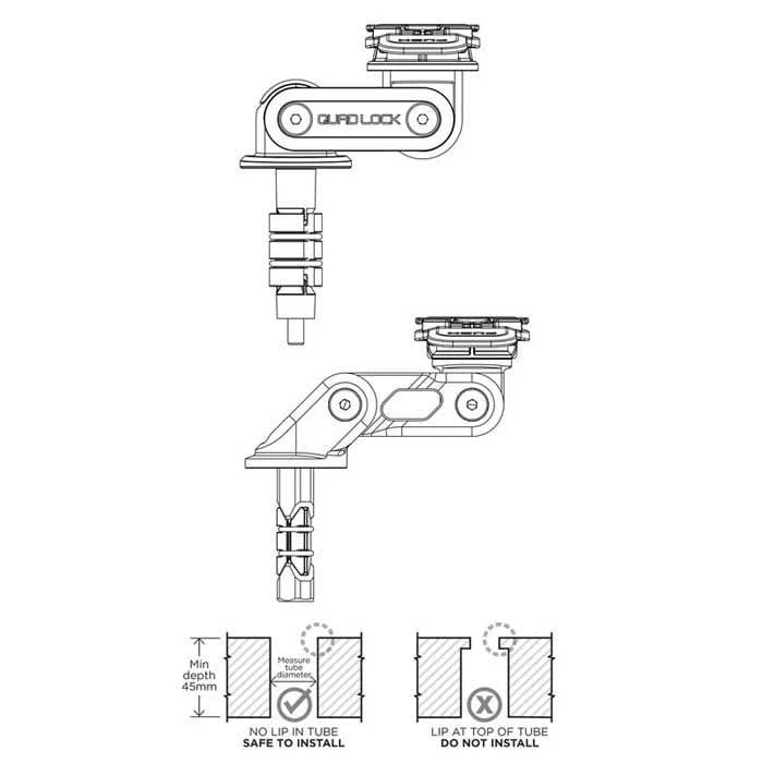قاعدة جوال Fork Stem Mount من شركة Quad Lock
