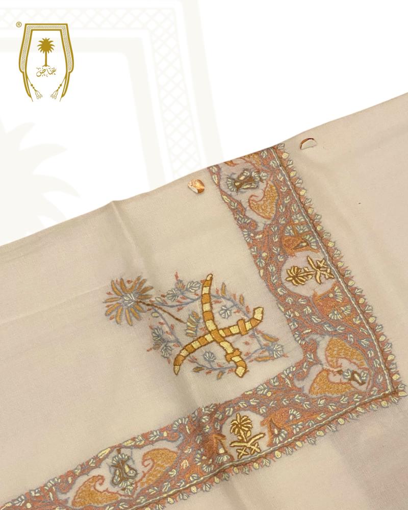 Handmade royal Kashmiri shawl, semi Pashmina, special design