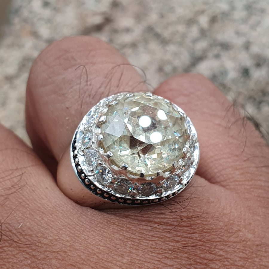 خاتم سترين طبيعي بالموزنايت صياغه اسطنبولي