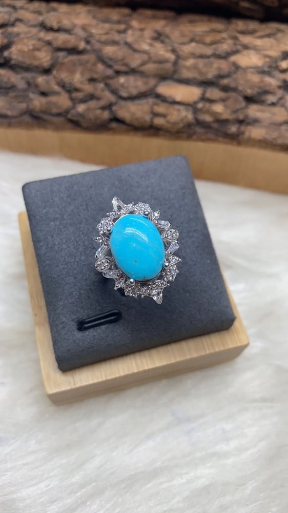 Turquoise women's stone set with zircon