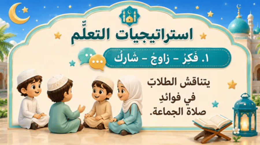 الدرس "صلاة الجماعة "فقة-  الصف ثالث ابتدائي- الترم الاول