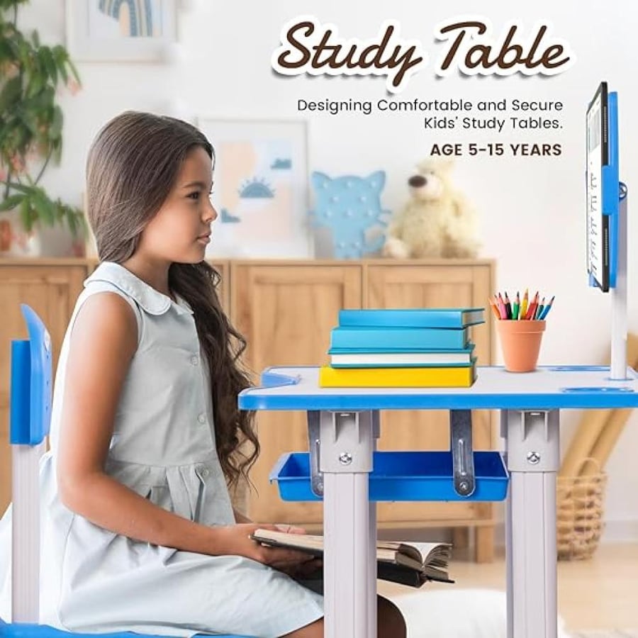 Blue study table and chair