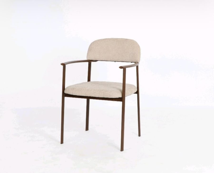Single beige fabric chair