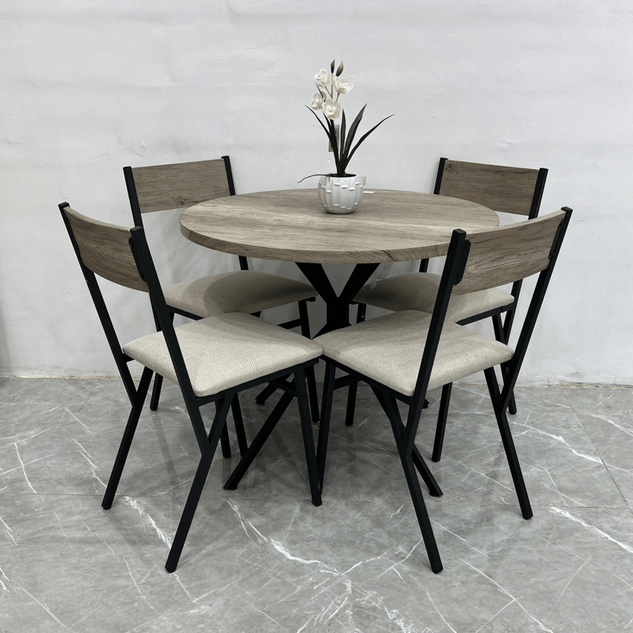 Wood dining table 4 chairs
