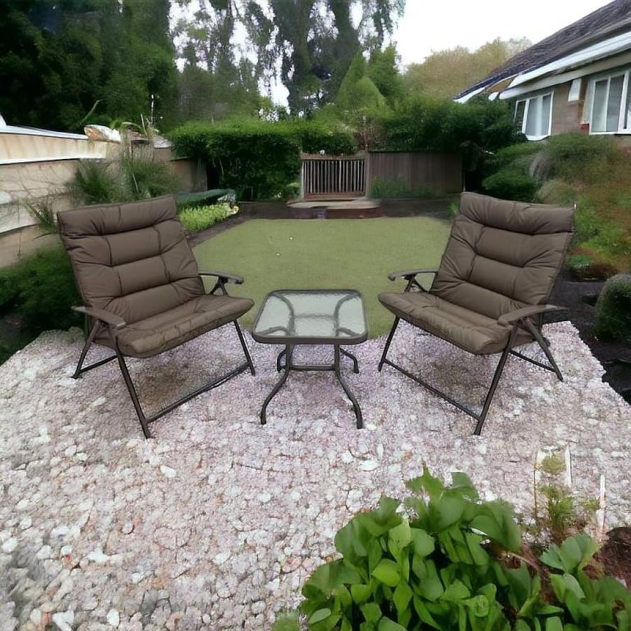 Table with 2 beige chairs