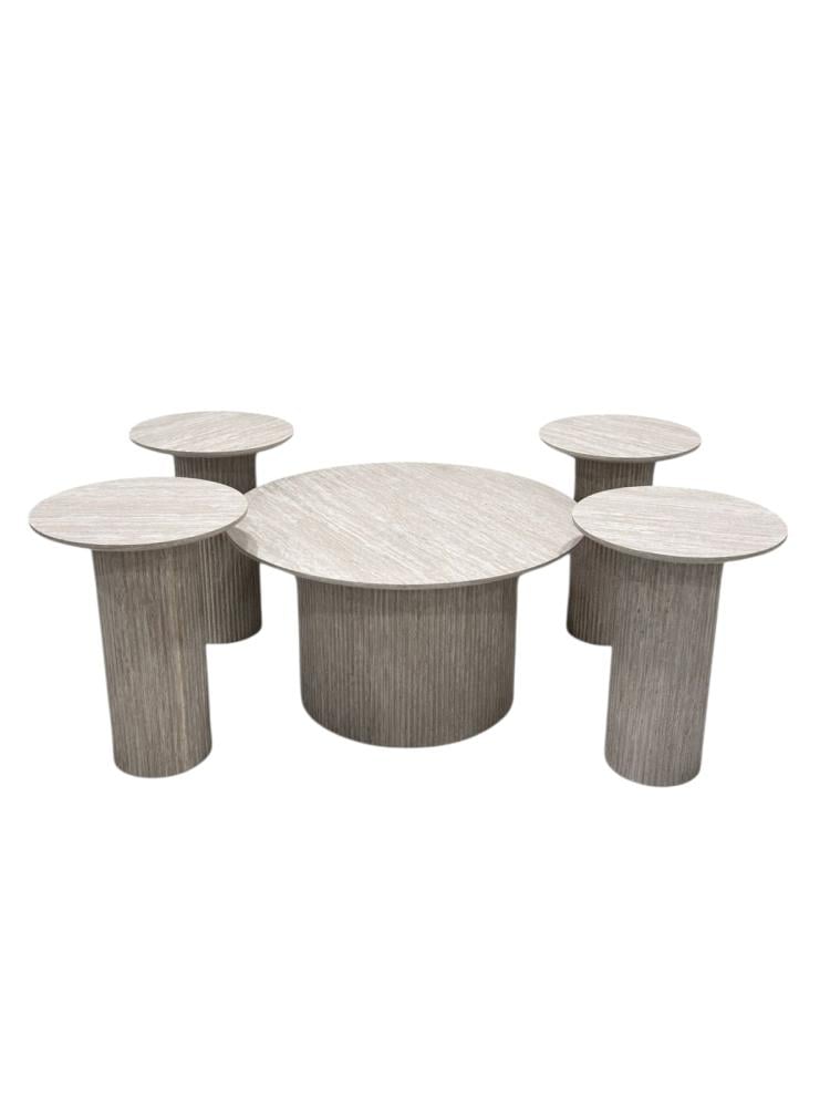 Set of 5 wooden coffee tables