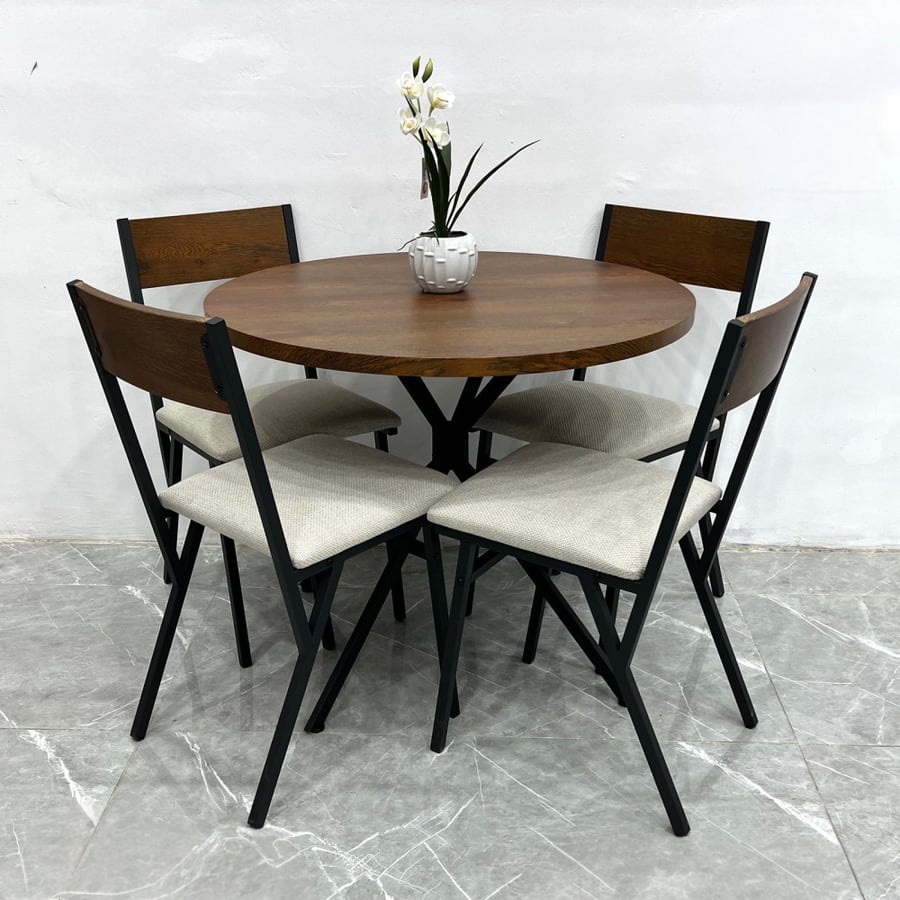 Wood dining table 4 chairs