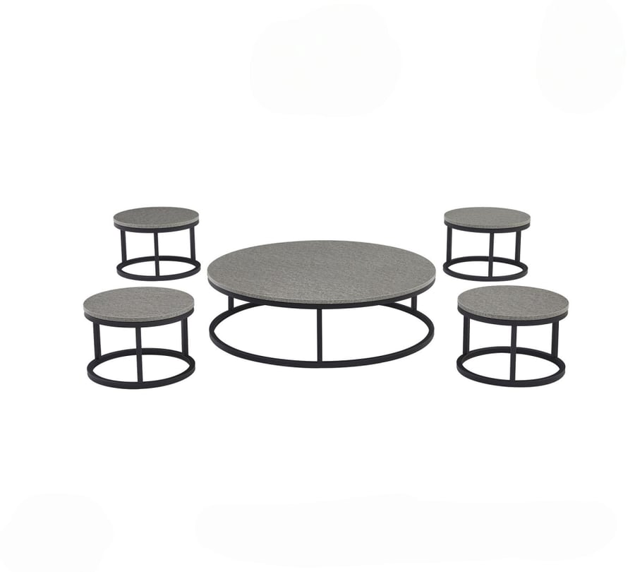 Round ground tables set