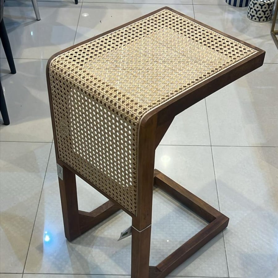 Light rattan service table