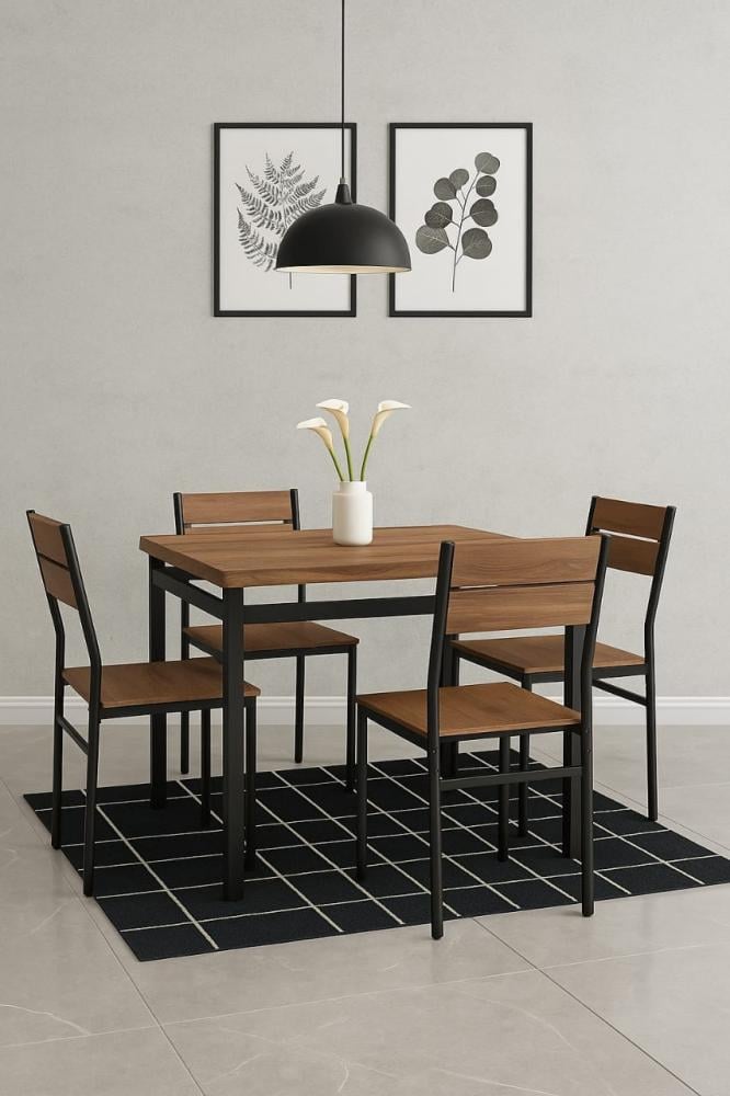 Wood dining table 4 chairs