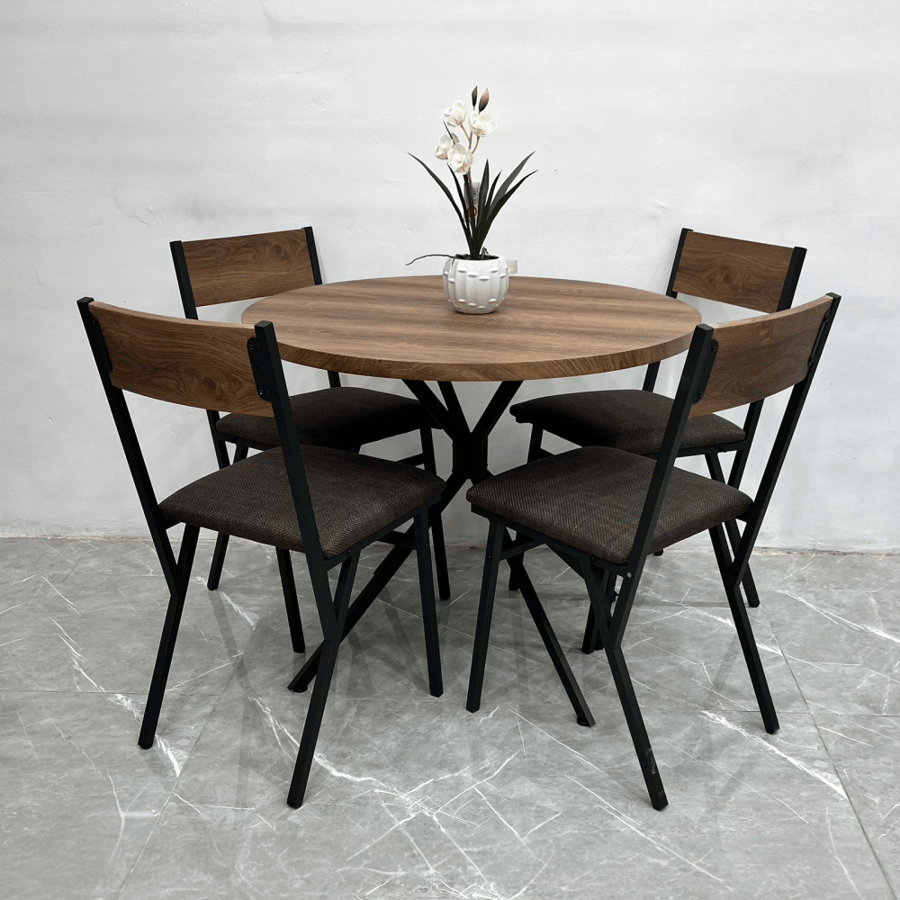 Wood dining table 4 chairs