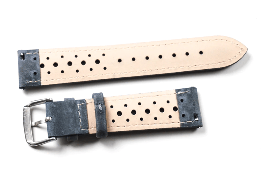 Monza Gray with white stitching 22mm Monza strap fabric with white embroidery