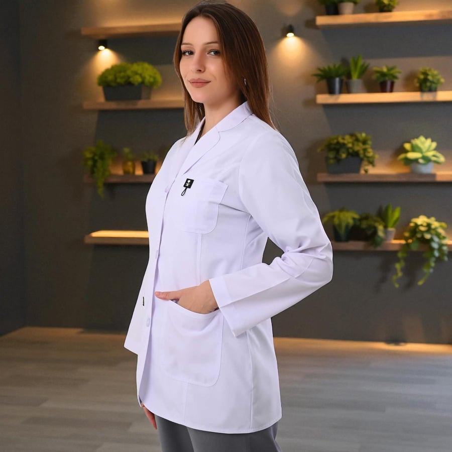 لاب كوت طبي موديل SAMS ANATOMY (فيسكوز قطني)