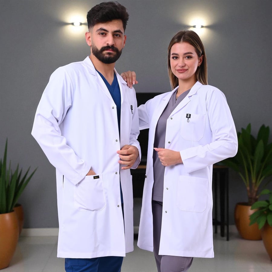 لاب كوت طبي موديل L1 (فيسكوز قطني)
