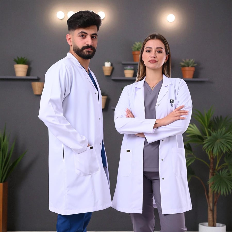 لاب كوت طبي موديل L1 (فيسكوز قطني)