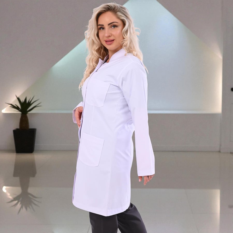 Lab coat, medical, model MANDARIN (viscose cotton)