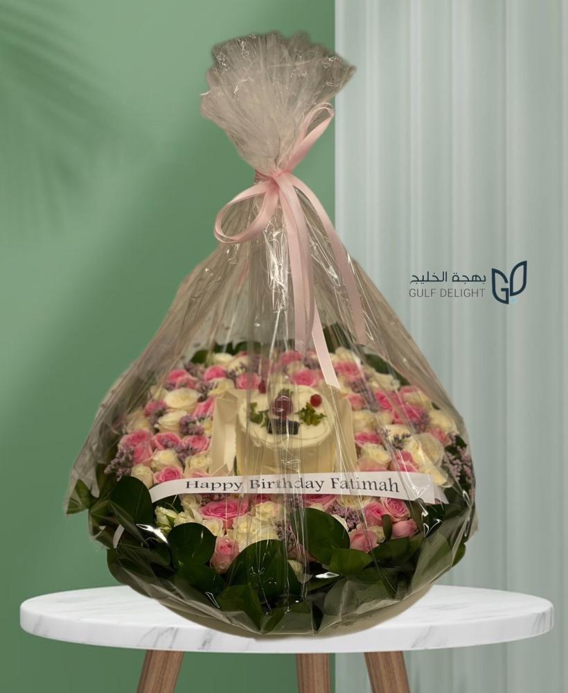 اجمل هدية راقية لااعياد الميلاد وعدة مناسبات تنسيق كيك مع ورد