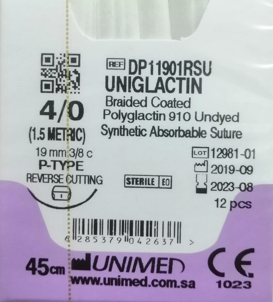 خيط فيكريل VICRYL 4/0 19MM 3/8C P-TYPE