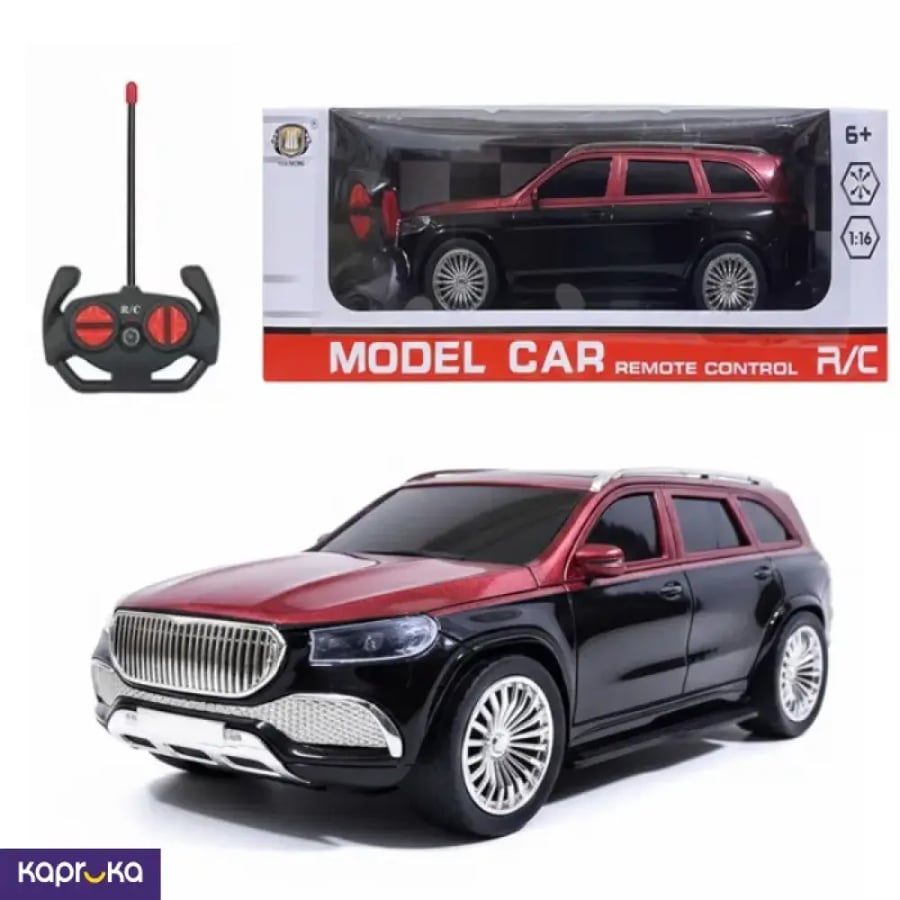 سيارة تحكم عن بعد موديل SUV أسود — أمام خلف يمين يسار إضاءة وتسارع من عمر 6 سنوات