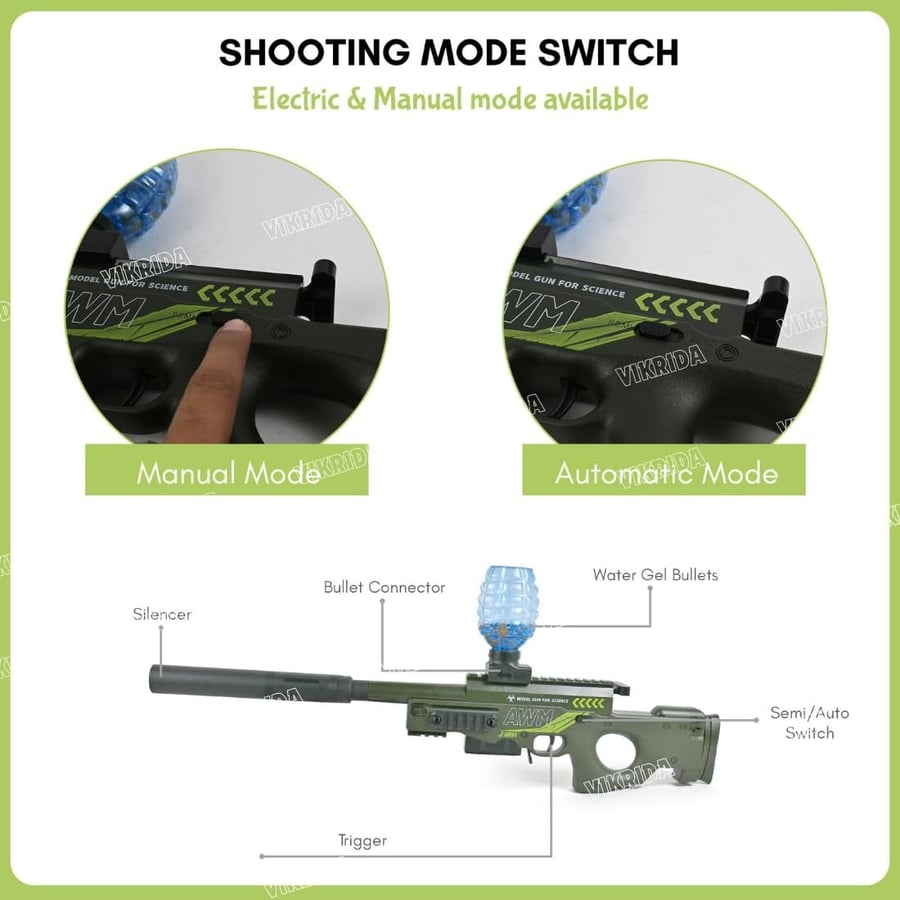 بندقية AWM موديل علمي J-Shot — سعة كبيرة وسرعة عالية من عمر 14 سنة