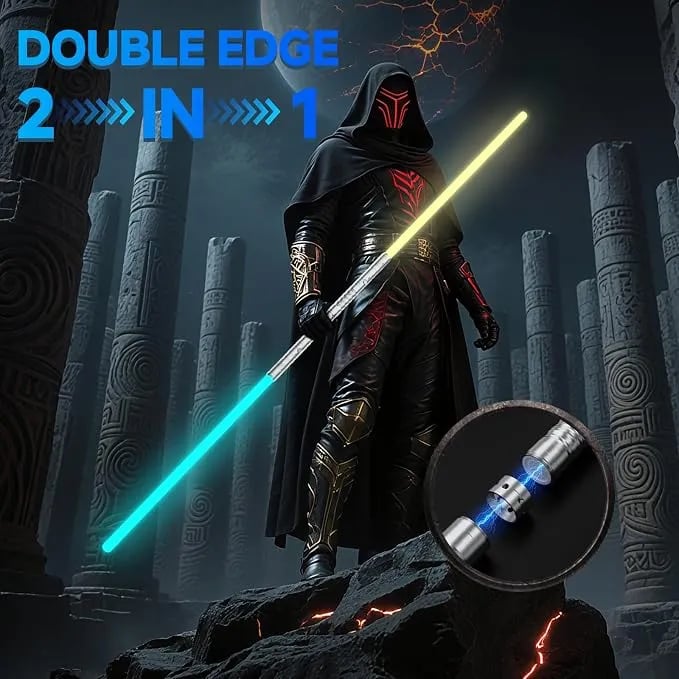 سيف ليزر تدرج ألوان قوس قزح Laser Sword علبة طويلة مع إضاءة وأوضاع متعددة