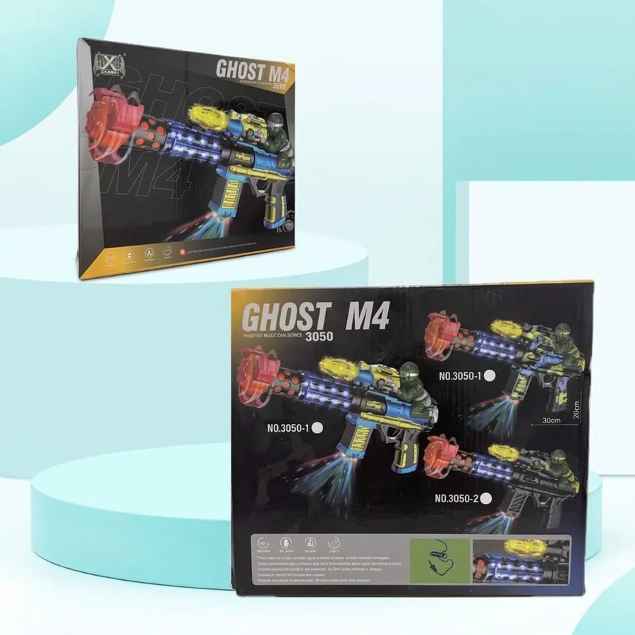 مسدس جوست M4 Ghost M4 Electric Music Gun — إضاءة صوت اهتزاز من عمر 3 سنوات