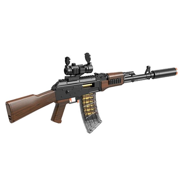 بندقية طلقات إسفنج AK-47 EVA Soft Bullet Gun — طول 91 سم مع منظار وخرطوش من عمر 8 سنوات