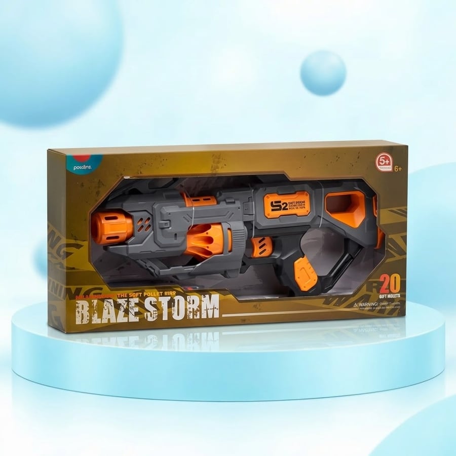 مسدس طلقات إسفنج بطارية Blaze Storm — 20 طلقة ناعمة من عمر 8 سنوات