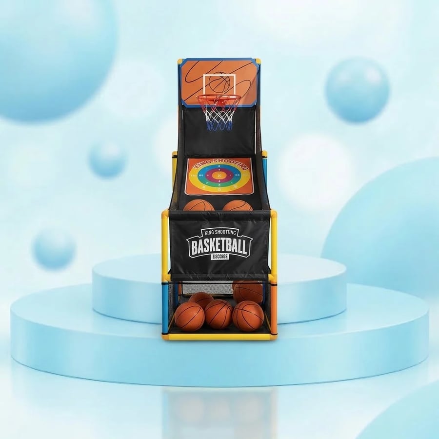 ستاند كرة سلة منزلي إلكتروني Rival Slam Dunk مع عداد ديجيتال وشبكة تجميع للكرات — للأطفال