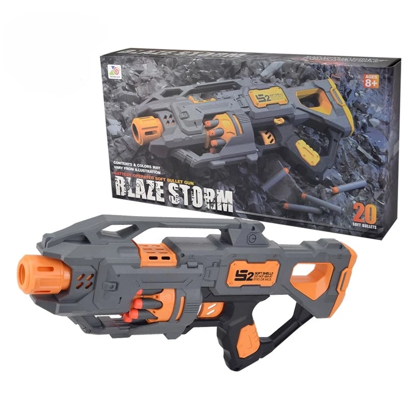 مسدس طلقات إسفنج بطارية Blaze Storm — 20 طلقة ناعمة من عمر 8 سنوات