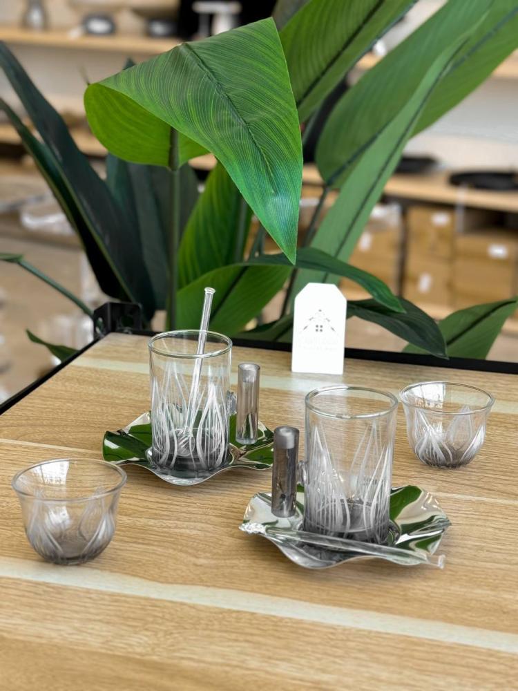 Coffee and tea set, 24 pieces, in a distinctive gray color