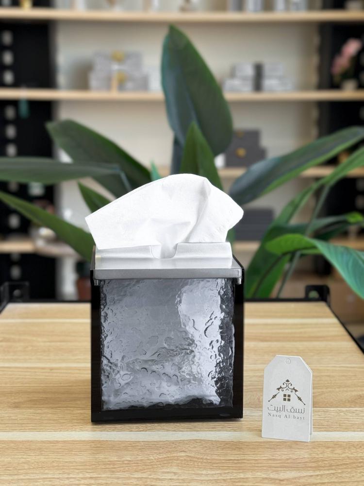 A tissue holder made of acrylic