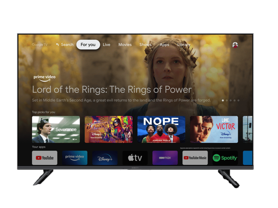 شاشة  دانسات 65 بوصة سمارت تلفزيون ذكي اندرويد 14  ال اي دي 4K مع حامل يثبت على الحائط اندرويد 15
