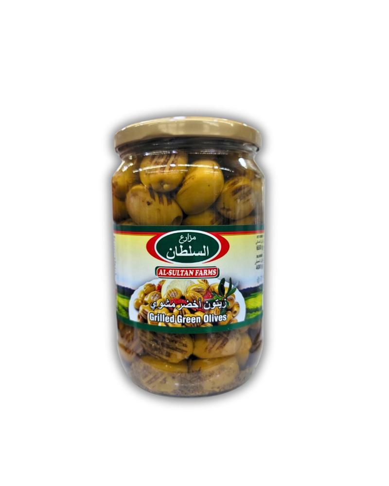 مزارع السلطان زيتون أخضر مشوي 650 جرام