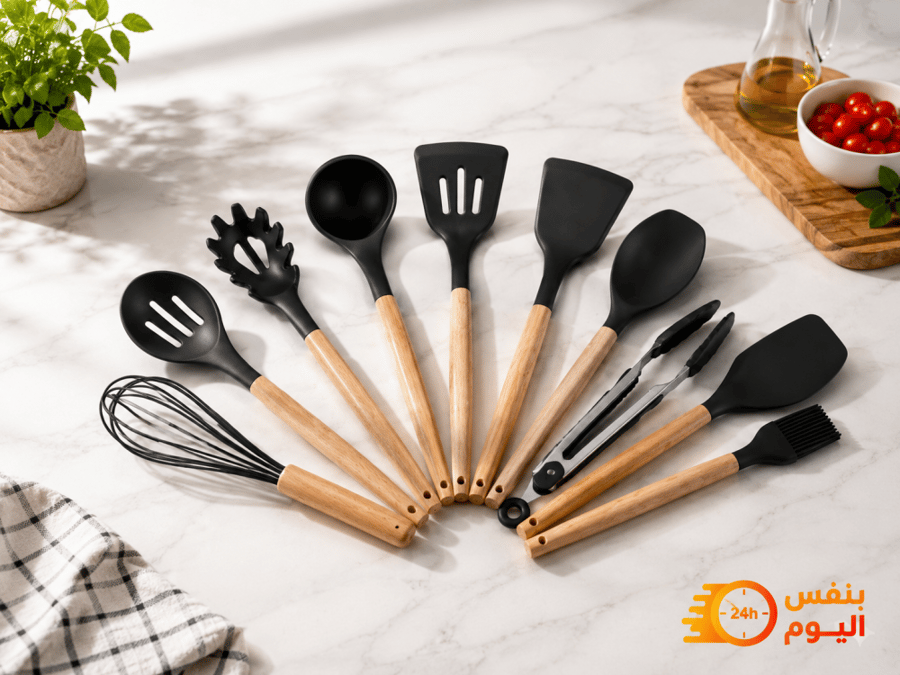 Cooking utensils set – 11 pieces | Black